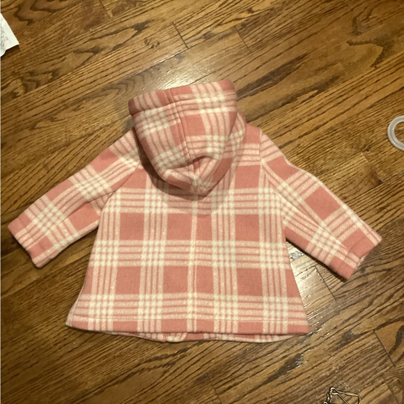 NWOT OLD NAVY GIRLS PINK & IVORY PLAID HOODED COAT SZ. 3-6 M - Picture 16 of 16